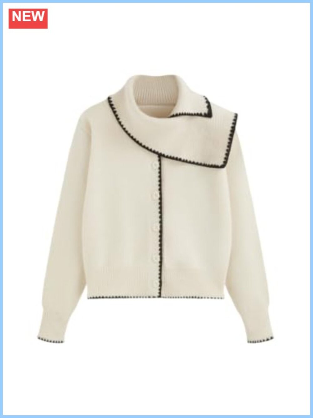 CIDER Womens Shawl Collar Cardigan Button Front Boxy Knit Sweater